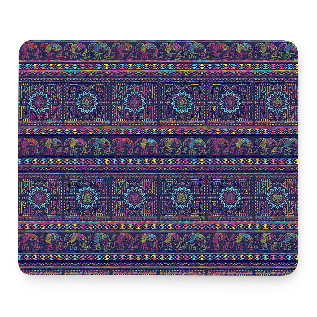 Colorful Indian Elephant Pattern Print Mouse Pad