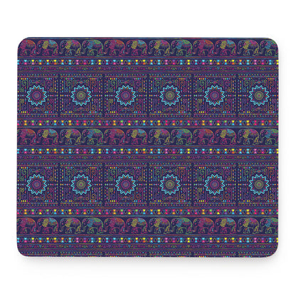 Colorful Indian Elephant Pattern Print Mouse Pad