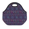 Colorful Indian Elephant Pattern Print Neoprene Lunch Bag