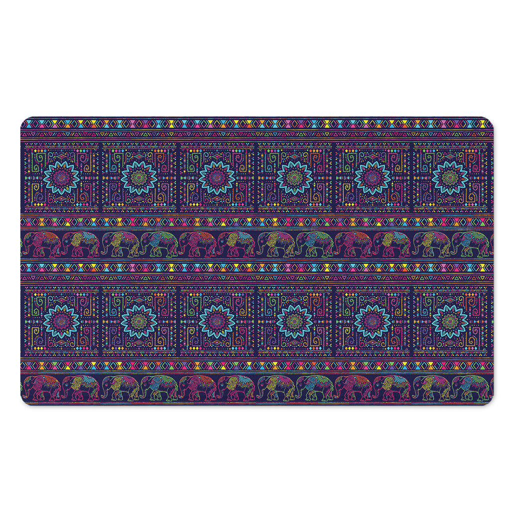 Colorful Indian Elephant Pattern Print Polyester Doormat