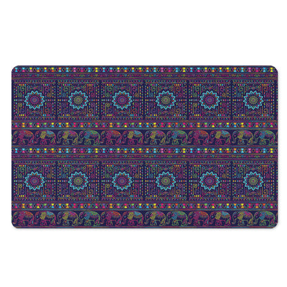 Colorful Indian Elephant Pattern Print Polyester Doormat