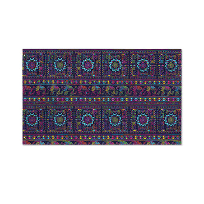 Colorful Indian Elephant Pattern Print Polyester Flag
