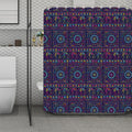 Colorful Indian Elephant Pattern Print Polyester Shower Curtain
