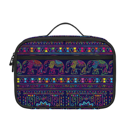 Colorful Indian Elephant Pattern Print Portable Lunch Bag
