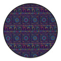 Colorful Indian Elephant Pattern Print Round Floor Mat
