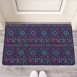 Colorful Indian Elephant Pattern Print Rubber Doormat