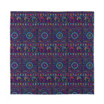 Colorful Indian Elephant Pattern Print Silk Bandana
