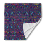 Colorful Indian Elephant Pattern Print Silk Bandana