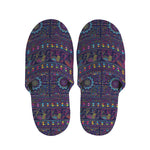 Colorful Indian Elephant Pattern Print Slippers
