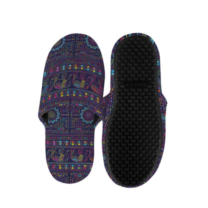 Colorful Indian Elephant Pattern Print Slippers