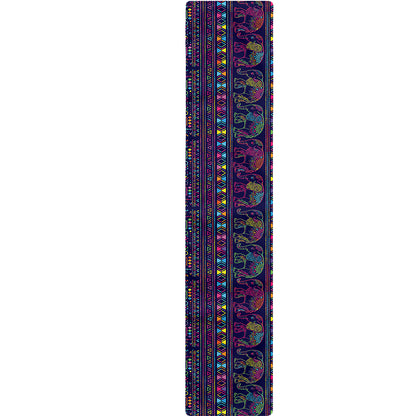 Colorful Indian Elephant Pattern Print Table Runner