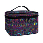 Colorful Indian Elephant Pattern Print Travel Makeup Bag