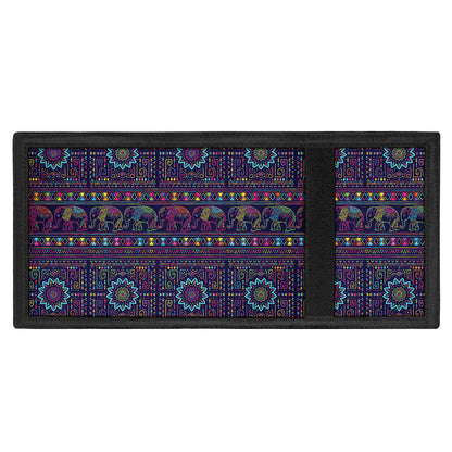 Colorful Indian Elephant Pattern Print Trifold Wallet