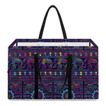 Colorful Indian Elephant Pattern Print Utility Tote Bag