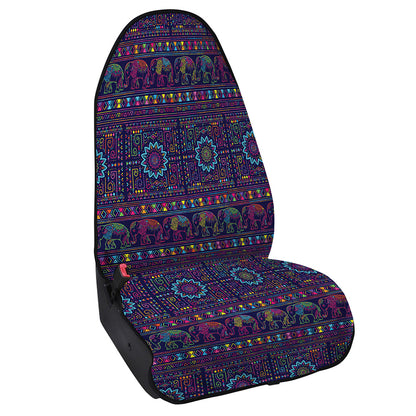 Colorful Indian Elephant Pattern Print Waterproof Car Seat Cover