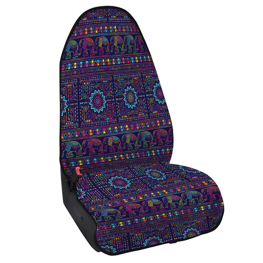 Colorful Indian Elephant Pattern Print Waterproof Car Seat Cover