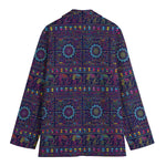 Colorful Indian Elephant Pattern Print Women's Blazer