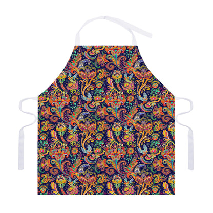 Colorful Indian Paisley Pattern Print Adjustable Apron