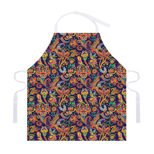 Colorful Indian Paisley Pattern Print Adjustable Apron