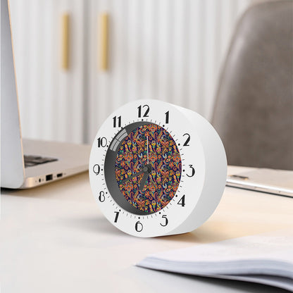 Colorful Indian Paisley Pattern Print Alarm Clock
