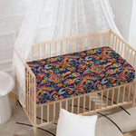 Colorful Indian Paisley Pattern Print Baby Crib Sheet