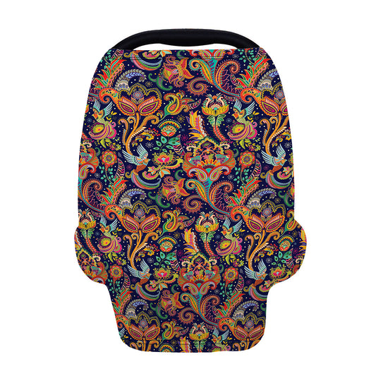 Colorful Indian Paisley Pattern Print Baby Seat Cover