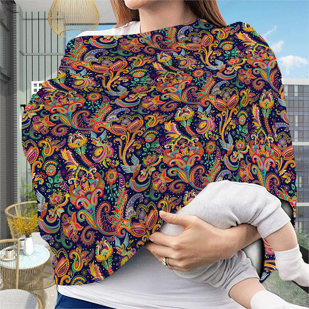 Colorful Indian Paisley Pattern Print Baby Seat Cover