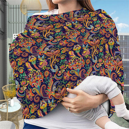Colorful Indian Paisley Pattern Print Baby Seat Cover