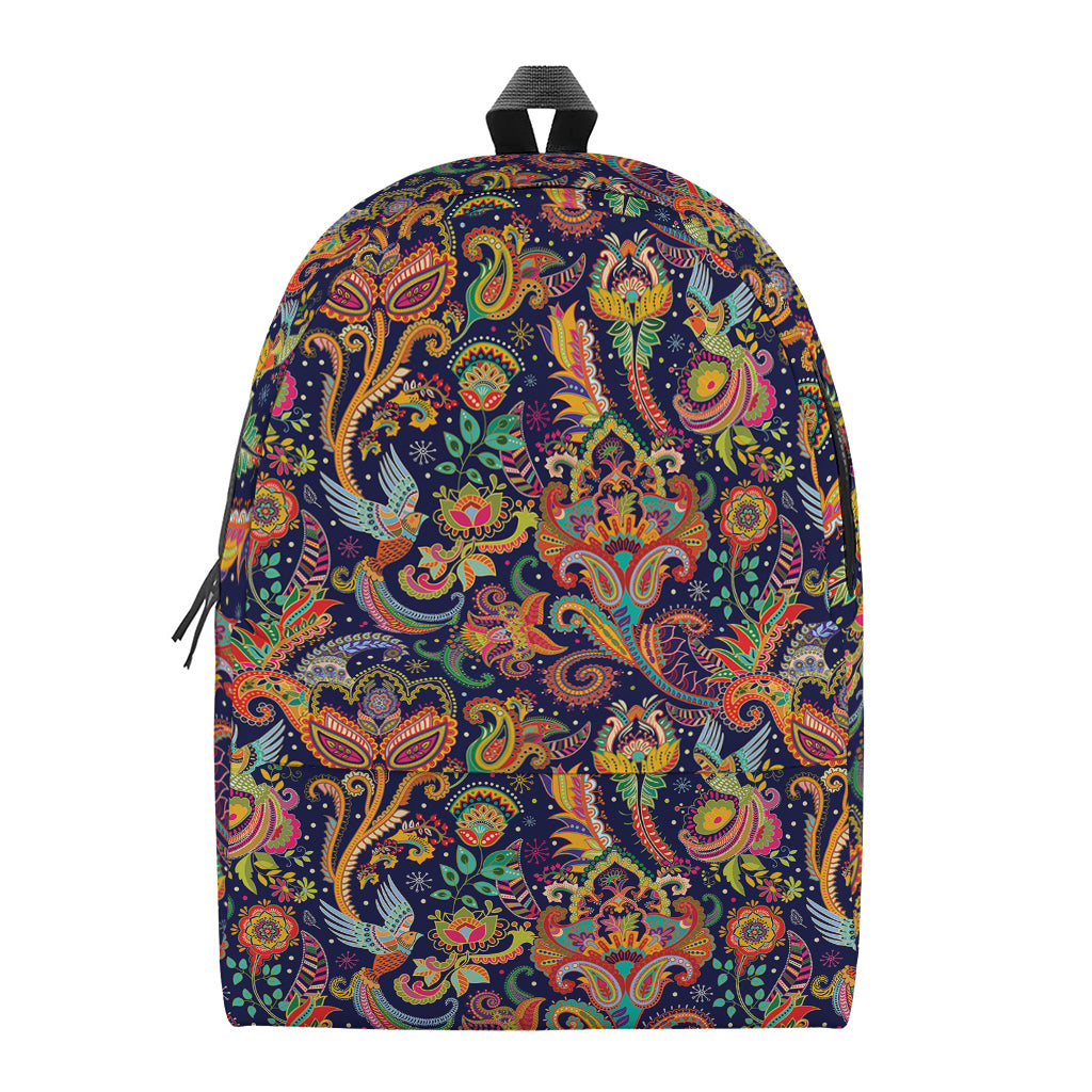 Colorful Indian Paisley Pattern Print Backpack