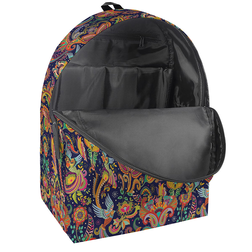 Colorful Indian Paisley Pattern Print Backpack