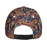 Colorful Indian Paisley Pattern Print Baseball Cap
