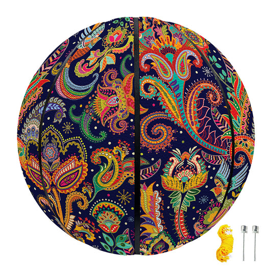 Colorful Indian Paisley Pattern Print Basketball