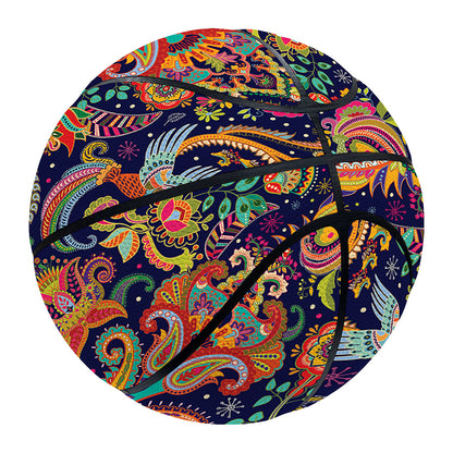 Colorful Indian Paisley Pattern Print Basketball