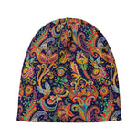 Colorful Indian Paisley Pattern Print Beanie