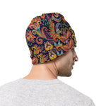 Colorful Indian Paisley Pattern Print Beanie