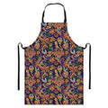 Colorful Indian Paisley Pattern Print Bib Apron With Pocket