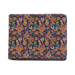 Colorful Indian Paisley Pattern Print Bifold Wallet