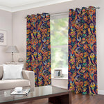 Colorful Indian Paisley Pattern Print Blackout Grommet Curtains