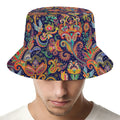 Colorful Indian Paisley Pattern Print Bucket Hat
