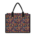 Colorful Indian Paisley Pattern Print Canvas Tote Bag
