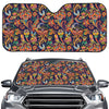 Colorful Indian Paisley Pattern Print Car Windshield Sun Shade