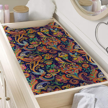 Colorful Indian Paisley Pattern Print Changing Pad Cover