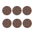 Colorful Indian Paisley Pattern Print Coaster Set