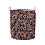 Colorful Indian Paisley Pattern Print Collapsible Laundry Basket