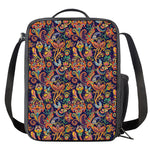 Colorful Indian Paisley Pattern Print Crossbody Lunch Bag