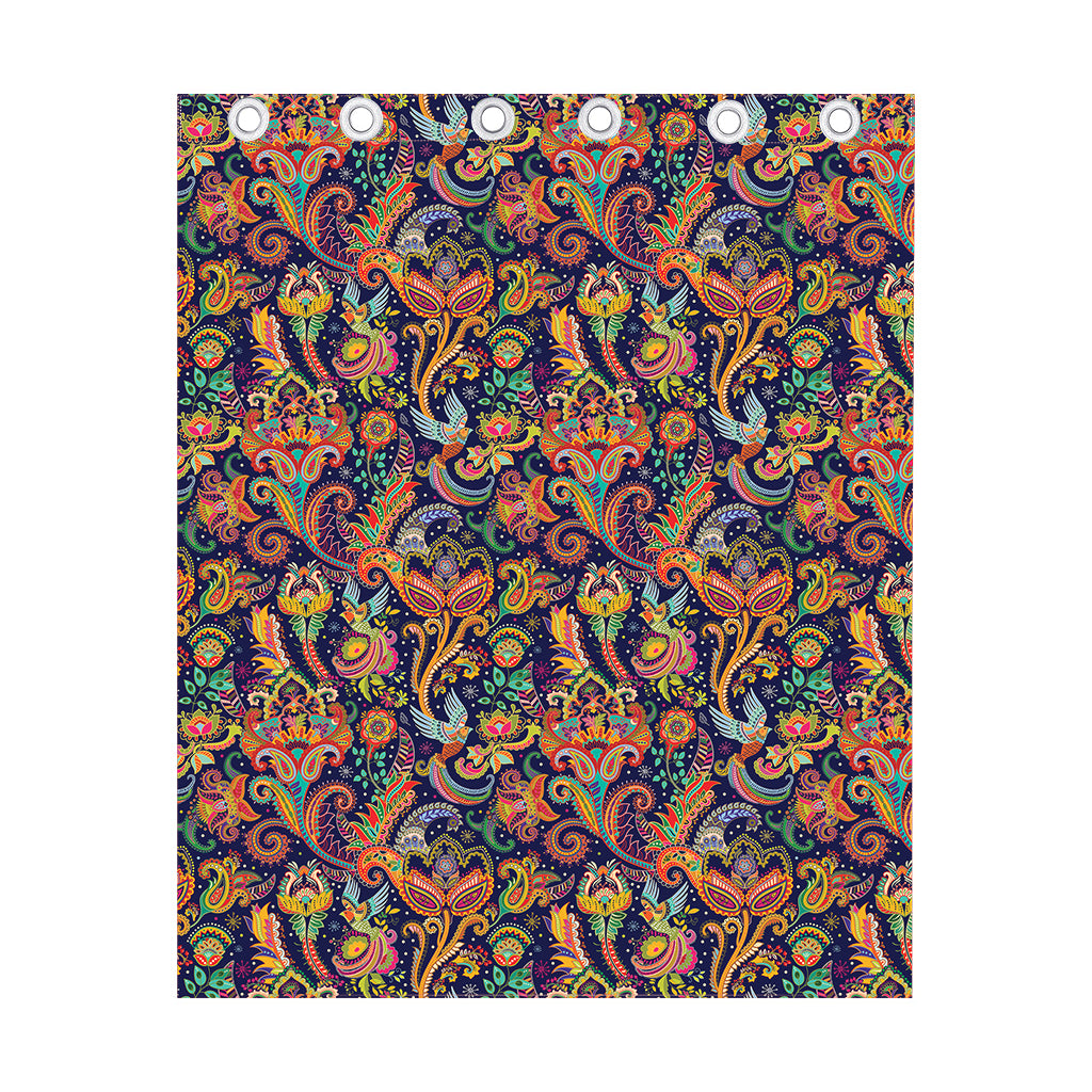 Colorful Indian Paisley Pattern Print Curtain