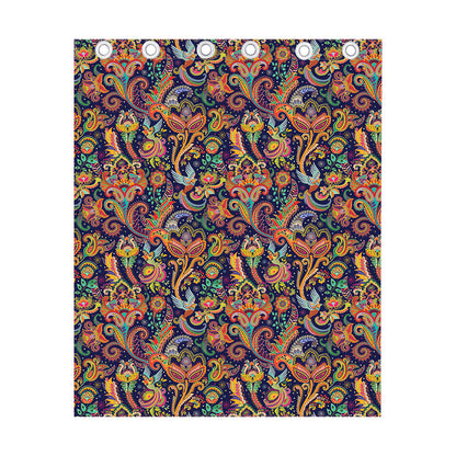 Colorful Indian Paisley Pattern Print Curtain