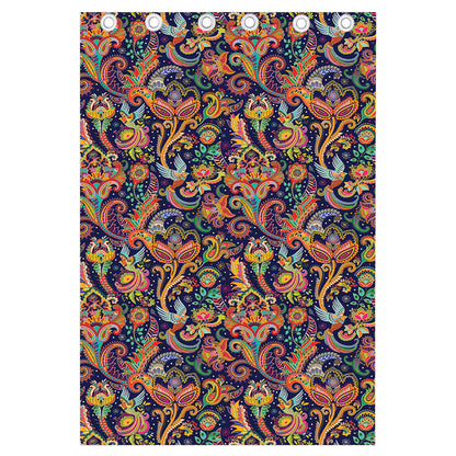 Colorful Indian Paisley Pattern Print Curtain