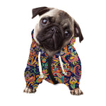 Colorful Indian Paisley Pattern Print Dog Zip Up Hoodie