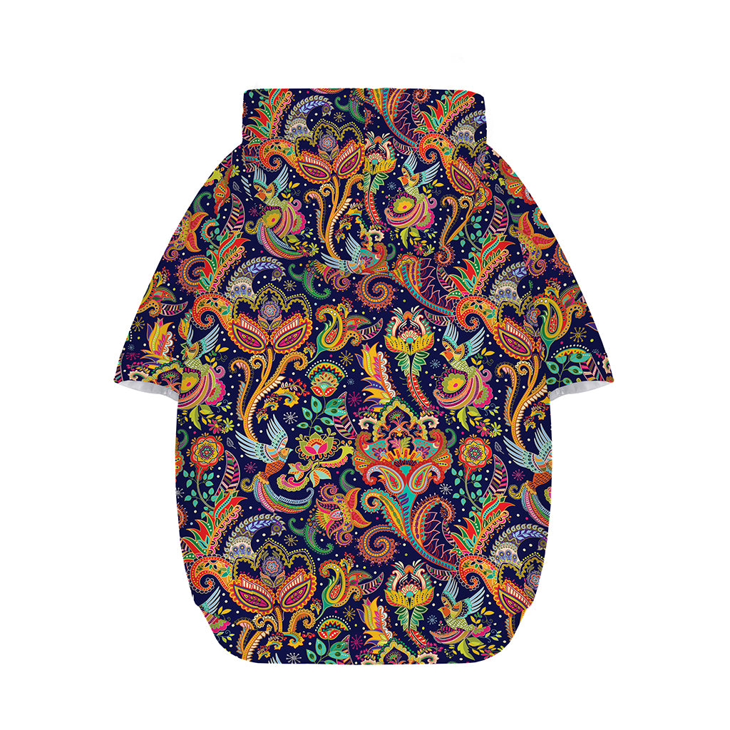Colorful Indian Paisley Pattern Print Dog Zip Up Hoodie